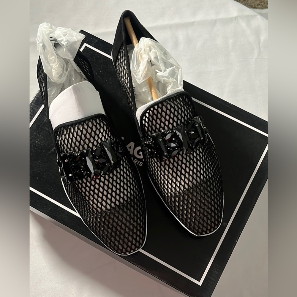 NEW IN BOX KARL LAGERFELD BRI PLATFORM LOAFER IN BLACK